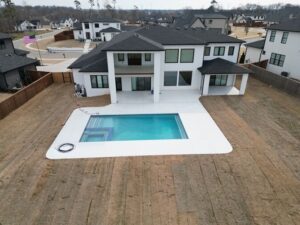 New Pool Construction with water feature in NWA - BC Pools