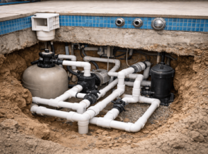 underground swimming pool plumbing